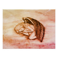 Un Ange endormi sur les nuages des cieux en marmor