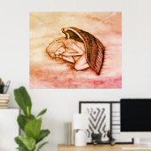 Poster Un Ange endormi sur les nuages des cieux en marmor (Bureau à domicile)