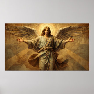 Poster Un ange regardant chaque pays sur Terre sur un mur