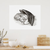Poster Un Angel endormi, noir et blanc (Cuisine)