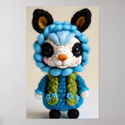 Poster Un animal mignon Crocheté (Devant)