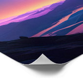 Poster Un aperçu de la vallée de Starry au sommet d'une c (Coin)