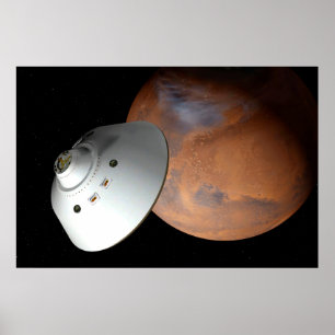 Poster Un Appareil Spatial Encaissé D'Aérocoque En Approc