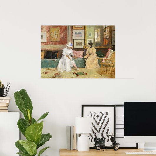 Poster Un appel amical, 1895 (huile sur toile) (Bureau à domicile)