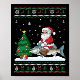 Poster Un arbre de Noël laid éclaire Noël Père Noël Bonef