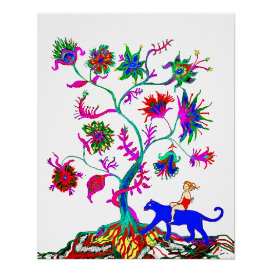 Poster Un arbre de vie et une fille (Devant)