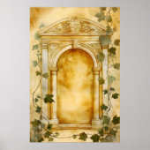 Poster Un arc de pierre orné dans un style antique, (Devant)