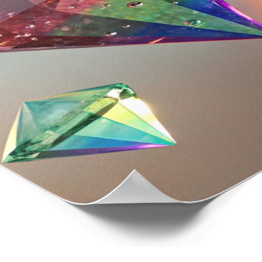 Poster Un arc-en-ciel de diamants : des bijoux flottants (Coin)