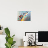 Poster Un arc-en-ciel de diamants : des bijoux flottants (Bureau à domicile)