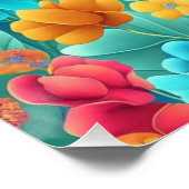 Poster Un arc-en-ciel de fleurs : modèle floral dynamique (Coin)