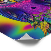 Poster un art abstrait coloré de hibou (Coin)