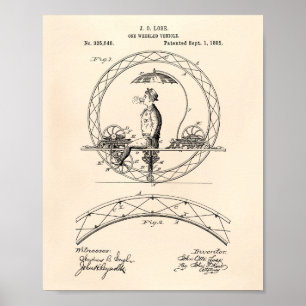 Poster Un art vieux Peper de brevet du véhicule à roues