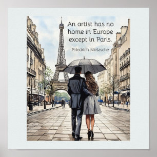 Poster Un artiste n'a pas de maison en Europe sauf Paris