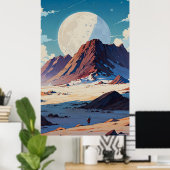 Poster Un astronaute à la découverte d'un vaste désert Al (Bureau à domicile)