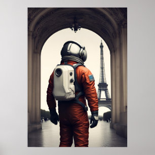 Poster Un astronaute à Paris 