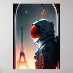 Poster Un astronaute à Paris 