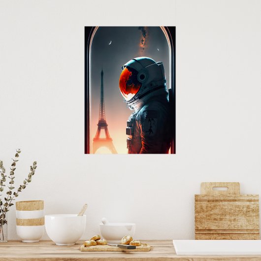 Poster Un astronaute à Paris (Cuisine)