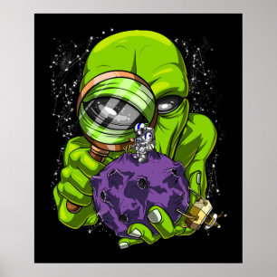 Poster Un astronaute Alien de l'espace enlève un complot 