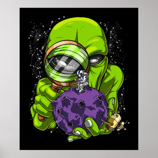 Poster Un astronaute Alien de l'espace enlève un complot (Devant)