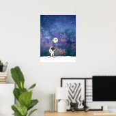 Poster Un astronaute dans l'espace avec un ballon de lune (Bureau à domicile)