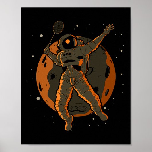 Poster Un astronaute de Badminton (Devant)