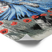 Poster un astronaute en robe bleue se promenant dans des (Coin)