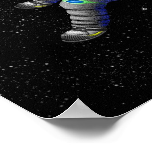 Poster Un astronaute flottant dans l'espace avec des ball (Coin)