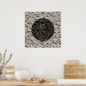 Poster Un astronaute sur l'espace lune Noir & Grey (Cuisine)