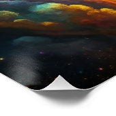 Poster Un astronaute suspendu dans l'espace au milieu d'u (Coin)