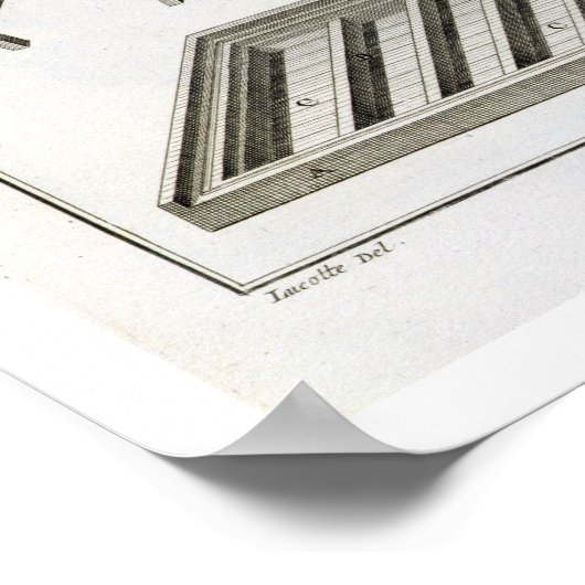 Poster Un atelier de fabricant de miroirs et des outils,  (Coin)