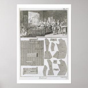 Poster Un atelier de tailleur et des motifs, du "Encycl"