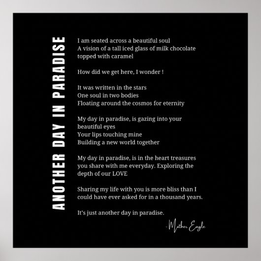 Poster Un autre jour dans le paradis amour poème poésie m (Devant)