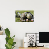Poster Un aviateur passe à travers un champ humide (Bureau à domicile)