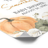 Poster Un Baby shower Automne Un Peu Citrouille (Coin)