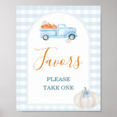 Poster Un Baby shower De Camion Bleu Un Peu Citrouille Es (Devant)