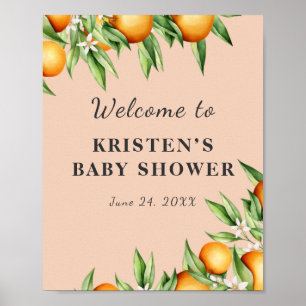 Poster Un Baby shower De Couleurs Orange Un Peu Cutie Acc