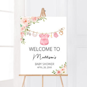 Poster Un Baby shower de de vêtements pour bébé doux