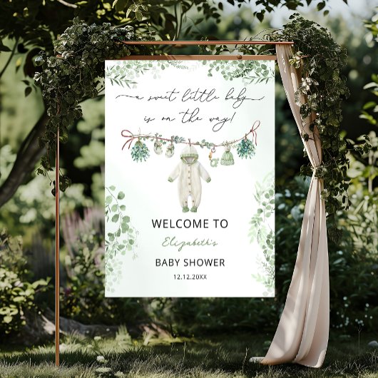 Poster Un Baby shower de  de vêtements pour bébés doux