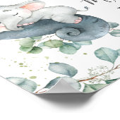 Poster Un Baby shower de fille éléphant vert rustique Bie (Coin)