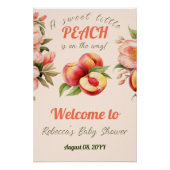 Poster Un Baby shower Floral D'Été Doux Petite Pêche (Devant)