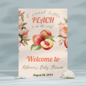 Poster Un Baby shower Floral D'Été Doux Petite Pêche