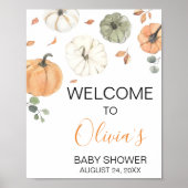 Poster Un Baby shower Minimaliste Un Peu Citrouille (Devant)