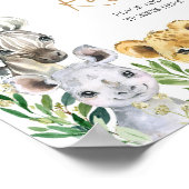 Poster Un Baby shower Safari Wild One Vert Déchets Raffle (Coin)