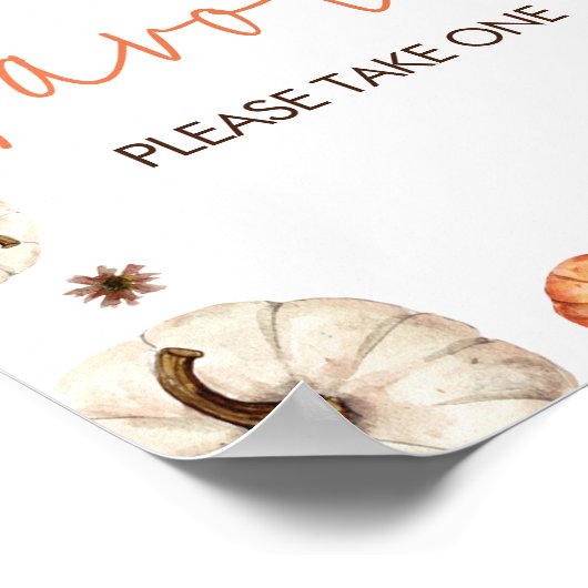 Poster Un Baby shower Un Peu Citrouille (Coin)
