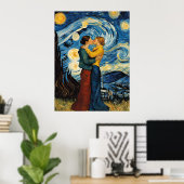 Poster Un baiser dans la nuit étoilée (Bureau à domicile)