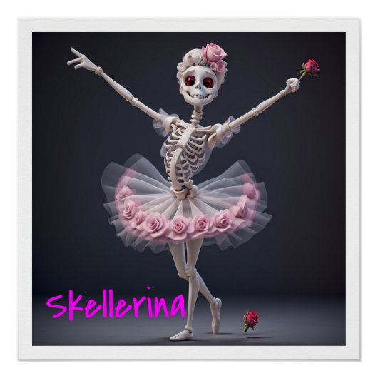 Poster Un Ballet Dancing Skeleton - Skellerina (Devant)