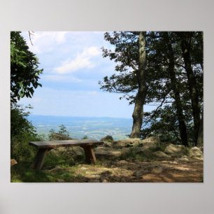 Poster Un banc avec vue sur Hawk Mountain