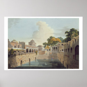 Poster Un Baolee près de la vieille ville de Delhi, plat