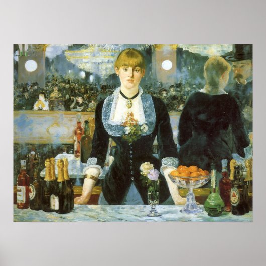 Poster Un bar aux Folies Bergere par Edouard Manet (Devant)