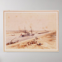 Un bateau à vapeur turc remontant le canal de Suez